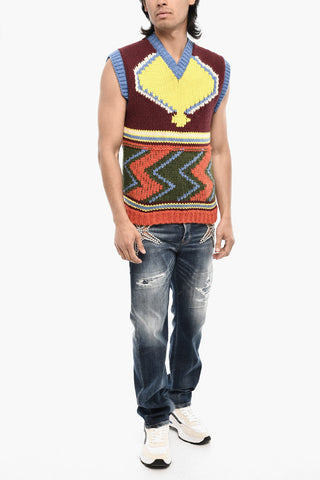 Sleeveless Multicolor Sweater