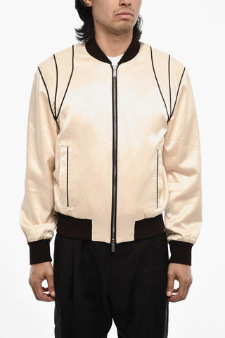 Felpa in Satin Con Finiture a Contrasto