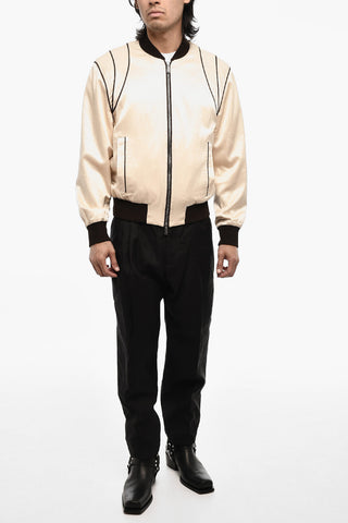 Felpa in Satin Con Finiture a Contrasto
