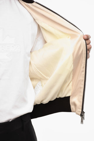 Felpa in Satin Con Finiture a Contrasto