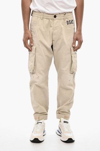 Cotton Cargo Pants with Denim Monogram