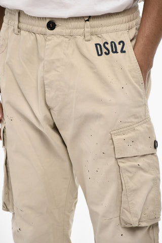 Cotton Cargo Pants with Denim Monogram