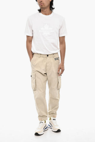 Cotton Cargo Pants with Denim Monogram