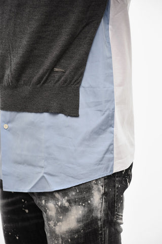 Double Fabric Crew-neck Sweater