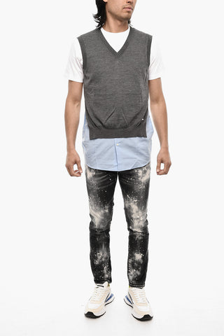 Double Fabric Crew-neck Sweater