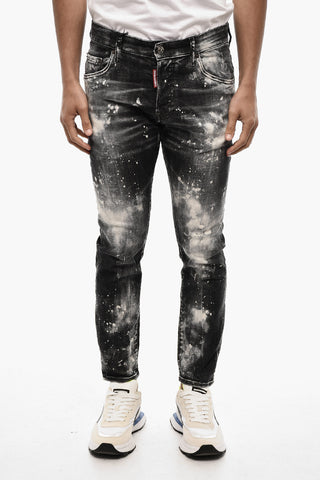 Jeans a Lavaggio Scuro Effetto Acid Wash