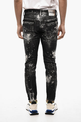 Jeans a Lavaggio Scuro Effetto Acid Wash