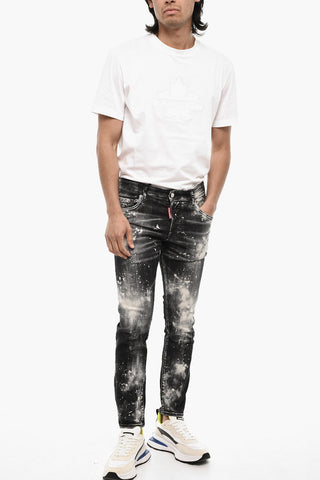 Jeans a Lavaggio Scuro Effetto Acid Wash