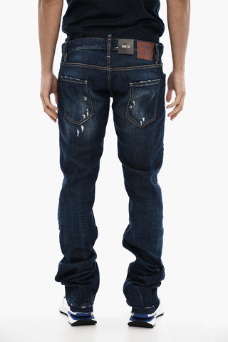 Jeans Distressed SHAMPEI Con Cuciture a Vista