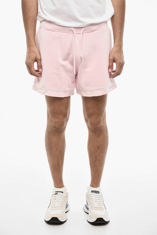 Shorts In Cotone con Bande Laterali a Contrasto