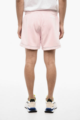 Shorts In Cotone con Bande Laterali a Contrasto