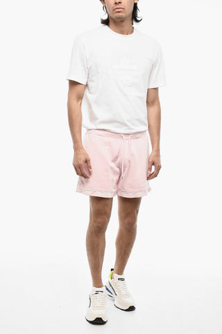 Shorts In Cotone con Bande Laterali a Contrasto