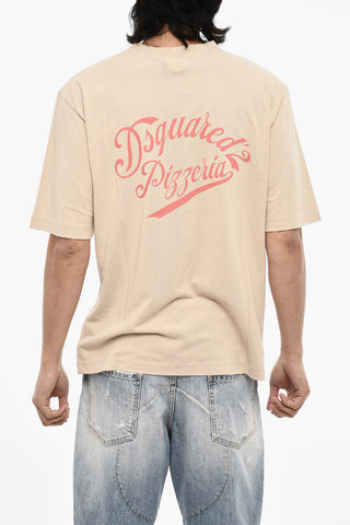 T-shirt Girocollo Stampata in Cotone