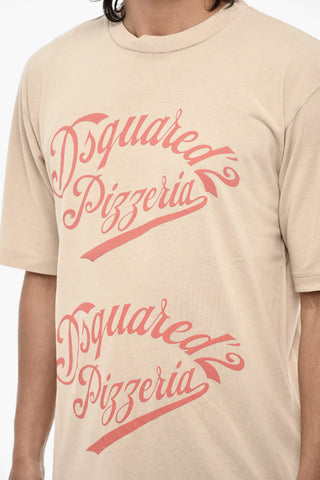 T-shirt Girocollo Stampata in Cotone