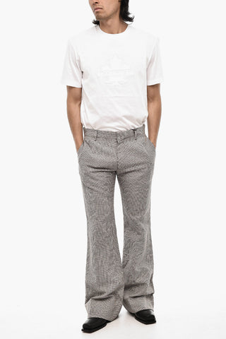 houndstooth Linen And Cotton Casual Pants