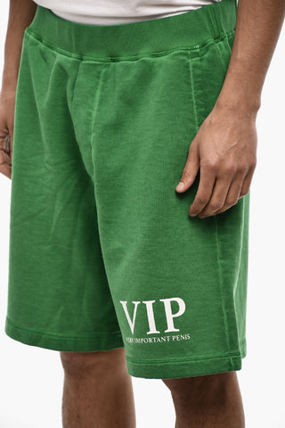 Cotton Shorts with Hem Print