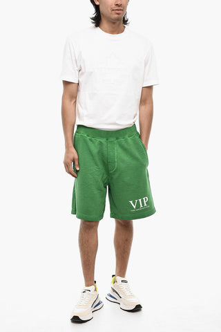 Cotton Shorts with Hem Print