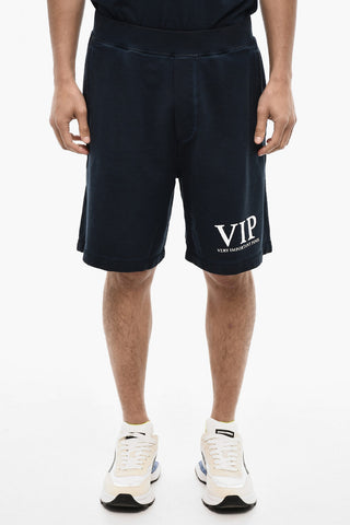 Cotton Shorts with Hem Print