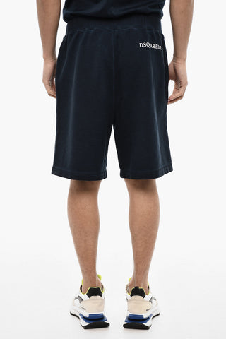 Cotton Shorts with Hem Print