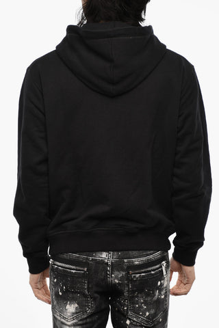 Cotton Sweatshirt with Zip Closure and Side Logo