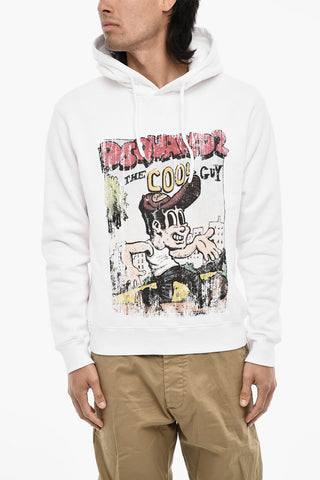 Fleeced-Cotton Crew-Neck Sweatshirt with Print