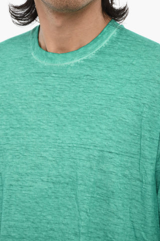 Acid Wash Effect Underwear Crew-neck T-shirt