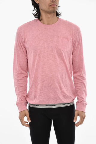 Long Sleeve Underwear Crew-neck T-shirt with Breast Pocket