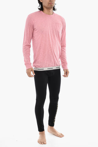 Long Sleeve Underwear Crew-neck T-shirt with Breast Pocket