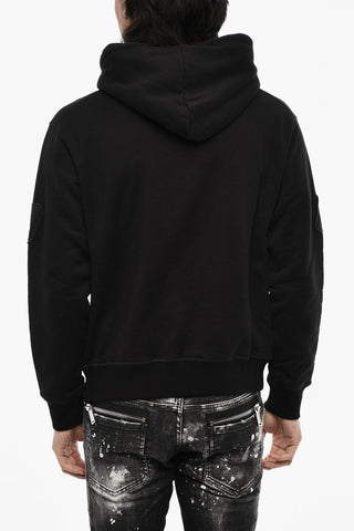 Baumwoll-Hoodie mit erhabenem Logo