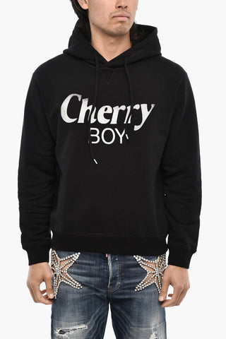 Felpa Hoodie in Cotone con Stampa