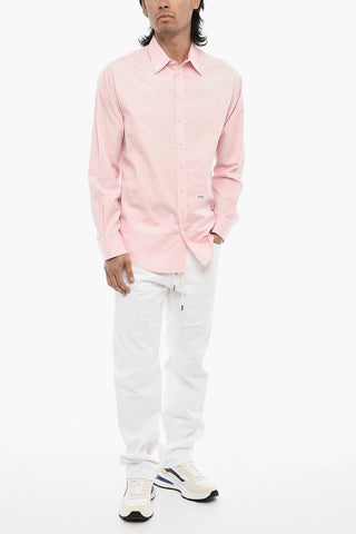 Poplin Cotton Shirt with Spread Collar