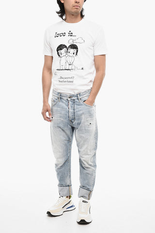 Distressed Effect Baggy Jeans 17 cm