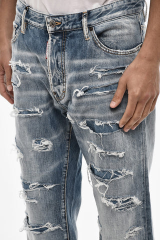 Distressed Baggy-Fit-Jeans mit regulärer Bundhöhe