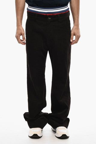 Pantaloni in Velour a Coste Loose Fit