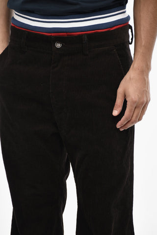 Pantaloni in Velour a Coste Loose Fit