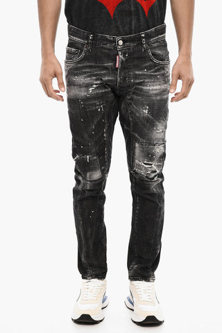 Jeans a Lavaggio Scuro Distressed