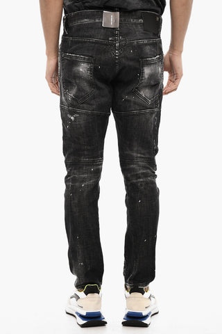 Jeans a Lavaggio Scuro Distressed