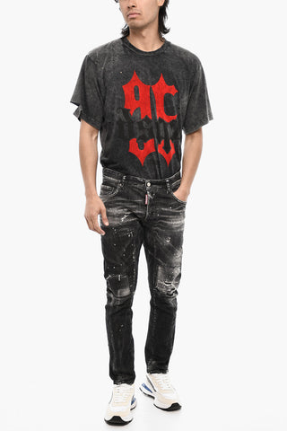 Jeans a Lavaggio Scuro Distressed