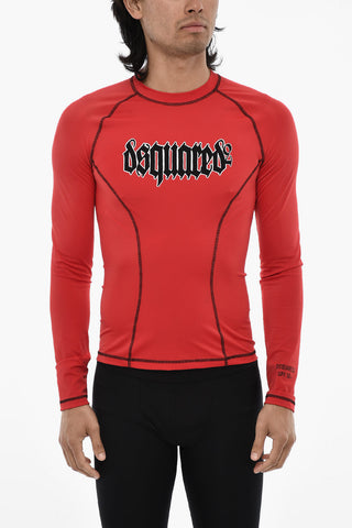 Slim Fit Sport T-shirt with Gothic Print