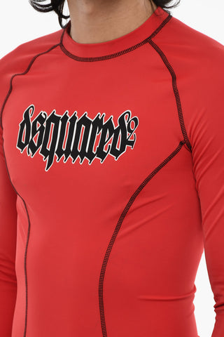 Slim Fit Sport T-shirt with Gothic Print