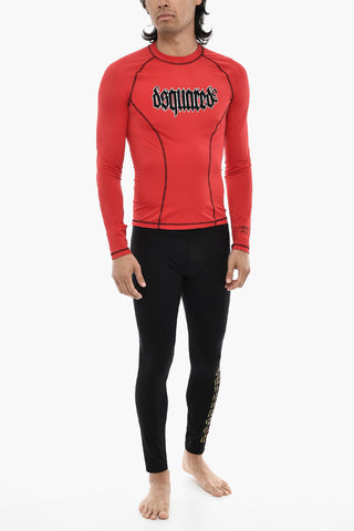 Slim Fit Sport T-shirt with Gothic Print