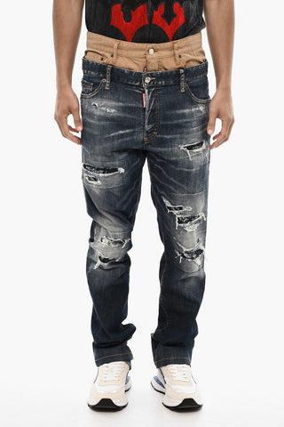 Double Fabric Distressed Jeans