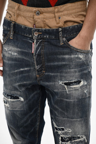 Double Fabric Distressed Jeans