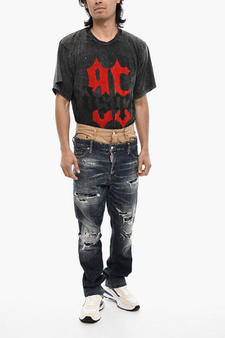 Double Fabric Distressed Jeans
