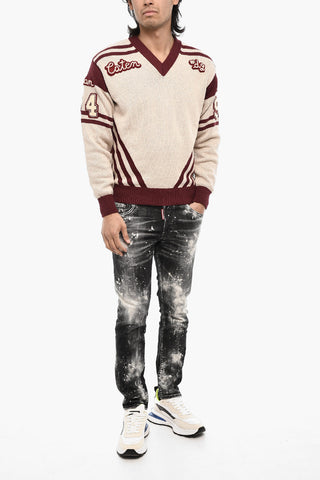 V-Neck Sweater with Contrasting Trims