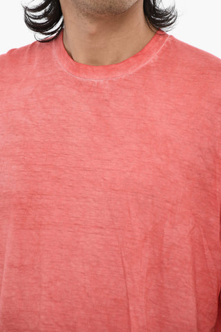 Acid Wash Effect Underwear Crew-neck T-shirt