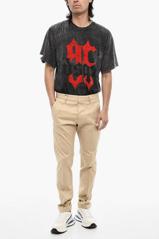 코튼 트윌 치노 팬츠 턴업