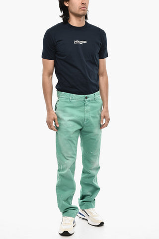 Vintage Effect Chino Pants with Patch Pockets
