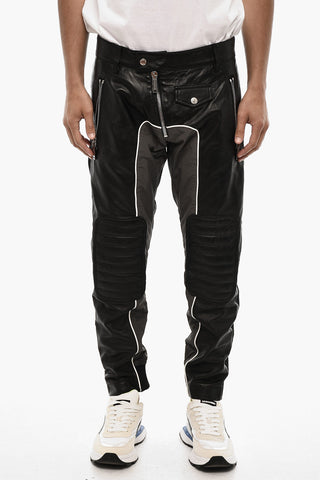 Leather Pants with Nylon Details