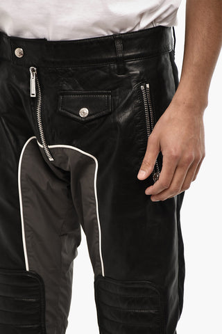 Leather Pants with Nylon Details